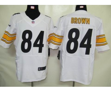 nike nfl jerseys pittsburgh steelers #84 brown white[elite]