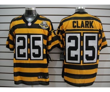 nike pittsburgh steelers #25 clark throwback yellow black(team 80 anniversary)