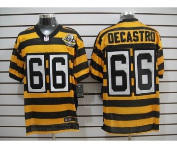 nike pittsburgh steelers #66 decastro throwback yellow-black(team 80 anniversary)