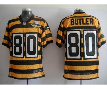 nike pittsburgh steelers #80 butler throwback yellow black(team 80 anniversary)