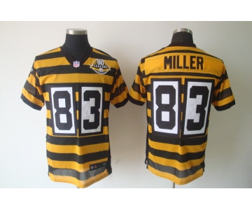 nike pittsburgh steelers #83 miller throwback yellow black(team 80 anniversary)