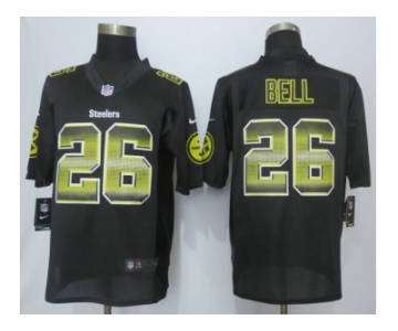 2015 new nike pittsburgh steelers #26 bell black strobe jerseys[limited]