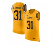 Men Nike Los Angeles Rams #31 Maurice Alexander Limited Gold Rush Player Name & Number Tank Top NFL Jersey