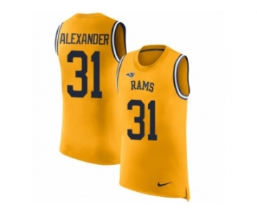 Men Nike Los Angeles Rams #31 Maurice Alexander Limited Gold Rush Player Name & Number Tank Top NFL Jersey