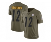 Men Nike Pittsburgh Steelers #12 Terry Bradshaw Limited Olive 2017 Salute to Service NFL Jersey