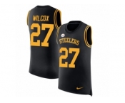 Men Nike Pittsburgh Steelers #27 J.J. Wilcox Black Rush Player Name & Number Tank Top NFL Jersey