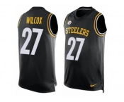 Men Nike Pittsburgh Steelers #27 J.J. Wilcox Limited Black Player Name & Number Tank Top NFL Jersey