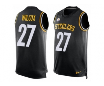Men Nike Pittsburgh Steelers #27 J.J. Wilcox Limited Black Player Name & Number Tank Top NFL Jersey