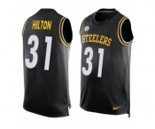 Men Nike Pittsburgh Steelers #31 Mike Hilton Limited Black Player Name & Number Tank Top NFL Jersey