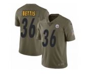 Men Nike Pittsburgh Steelers #36 Jerome Bettis Limited Olive 2017 Salute to Service NFL Jersey