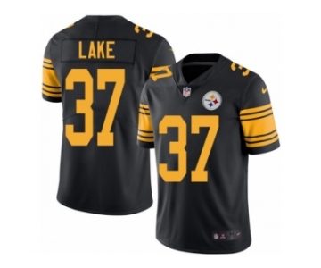 Men Nike Pittsburgh Steelers #37 Carnell Lake Black Color Rush Limited Jersey