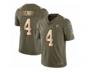 Men Nike Pittsburgh Steelers #4 Jordan Berry Limited Olive Gold 2017 Salute to Service NFL Jersey