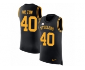 Men Nike Pittsburgh Steelers #40 Mike Hilton Black Rush Player Name & Number Tank Top NFL Jersey
