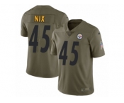Men Nike Pittsburgh Steelers #45 Roosevelt Nix Limited Olive 2017 Salute to Service NFL Jersey