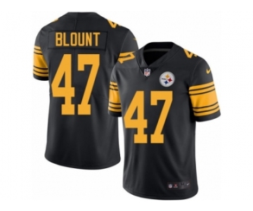 Men Nike Pittsburgh Steelers #47 Mel Blount Black Color Rush Limited Jersey