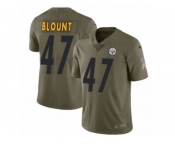 Men Nike Pittsburgh Steelers #47 Mel Blount Limited Olive 2017 Salute to Service NFL Jersey