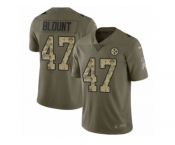 Men Nike Pittsburgh Steelers #47 Mel Blount Limited Olive Camo 2017 Salute to Service NFL Jersey