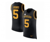 Men Nike Pittsburgh Steelers #5 Joshua Dobbs Black Rush Player Name & Number Tank Top NFL Jersey