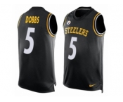 Men Nike Pittsburgh Steelers #5 Joshua Dobbs Limited Black Player Name & Number Tank Top NFL Jersey
