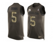 Men Nike Pittsburgh Steelers #5 Joshua Dobbs Limited Green Salute to Service Tank Top NFL Jersey