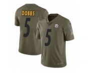 Men Nike Pittsburgh Steelers #5 Joshua Dobbs Limited Olive 2017 Salute to Service NFL Jersey