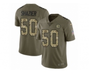 Men Nike Pittsburgh Steelers #50 Ryan Shazier Limited Olive Camo 2017 Salute to Service NFL Jersey