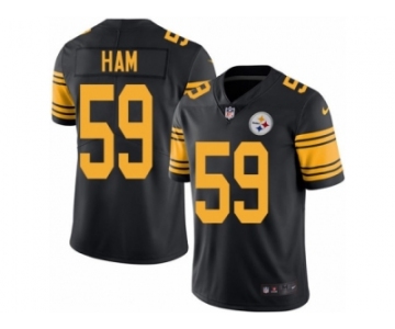 Men Nike Pittsburgh Steelers #59 Jack Ham Black Color Rush Limited Jersey