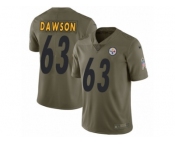 Men Nike Pittsburgh Steelers #63 Dermontti Dawson Limited Olive 2017 Salute to Service NFL Jersey