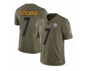 Men Nike Pittsburgh Steelers #7 Ben Roethlisberger Limited Olive 2017 Salute to Service NFL Jersey