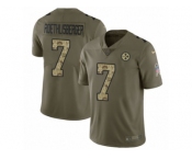 Men Nike Pittsburgh Steelers #7 Ben Roethlisberger Limited Olive Camo 2017 Salute to Service NFL Jersey