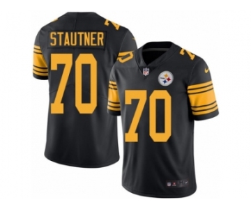 Men Nike Pittsburgh Steelers #70 Ernie Stautner Black Color Rush Limited Jersey