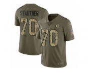 Men Nike Pittsburgh Steelers #70 Ernie Stautner Limited Olive Camo 2017 Salute to Service NFL Jersey