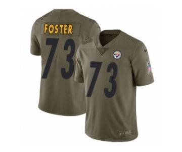 Men Nike Pittsburgh Steelers #73 Ramon Foster Limited Olive 2017 Salute to Service NFL Jersey
