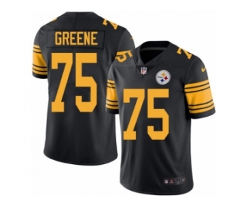 Men Nike Pittsburgh Steelers #75 Joe Greene Black Color Rush Limited Jersey