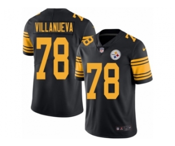 Men Nike Pittsburgh Steelers #78 Alejandro Villanueva Black Color Rush Limited Jersey