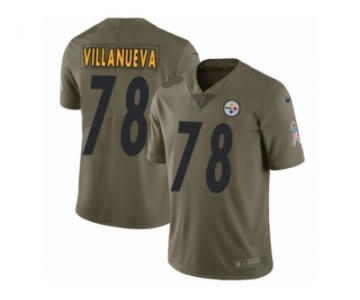 Men Nike Pittsburgh Steelers #78 Alejandro Villanueva Limited Olive 2017 Salute to Service NFL Jersey