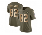 Men Nike Pittsburgh Steelers #82 John Stallworth Limited Olive Gold 2017 Salute to Service NFL Jersey