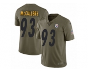 Men Nike Pittsburgh Steelers #93 Dan McCullers Limited Olive 2017 Salute to Service NFL Jersey
