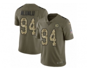 Men Nike Pittsburgh Steelers #94 Tyson Alualu Limited Olive Camo 2017 Salute to Service NFL Jersey