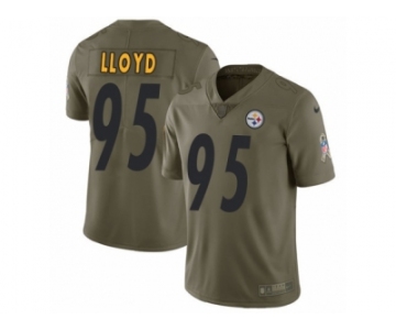 Men Nike Pittsburgh Steelers #95 Greg Lloyd Limited Olive 2017 Salute to Service NFL Jersey