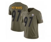 Men Nike Pittsburgh Steelers #97 Cameron Heyward Limited Olive 2017 Salute to Service NFL Jersey