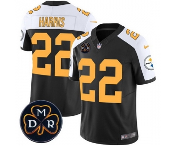 Men Pittsburgh Steelers #22 Najee Harris Black F U S E DMR Patch Untouchable Limited Stitched Football Jersey