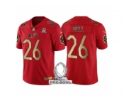 Men Pittsburgh Steelers #26 Le'Veon Bell AFC 2017 Pro Bowl Red Gold Limited Jersey