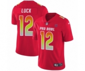 Men's Indianapolis Colts #12 Andrew Luck Limited Red AFC 2019 Pro Bowl Football Jersey