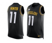 Men's Nike Pittsburgh Steelers #11 Justin Hunter Limited Black Player Name & Number Tank Top NFL Jersey