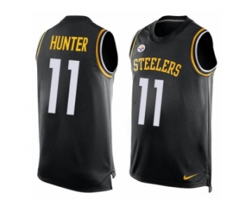 Men's Nike Pittsburgh Steelers #11 Justin Hunter Limited Black Player Name & Number Tank Top NFL Jersey