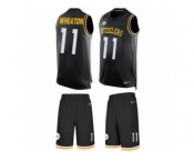 Men's Nike Pittsburgh Steelers #11 Markus Wheaton Limited Black Tank Top Suit NFL Jersey