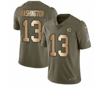 Men's Nike Pittsburgh Steelers #13 James Washington Limited Olive Gold 2017 Salute to Service NFL Jersey