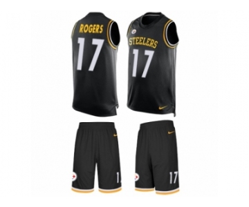 Men's Nike Pittsburgh Steelers #17 Eli Rogers Limited Black Tank Top Suit NFL Jersey