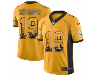 Men's Nike Pittsburgh Steelers #19 JuJu Smith-Schuster Limited Gold Rush Drift Fashion NFL Jersey
